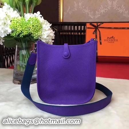 Top Design Hermes Evelyne mini 17cm Messenger Bag Original Calf Leather H1187 purple