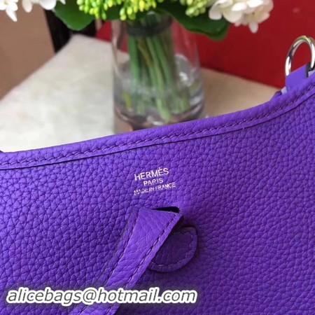 Top Design Hermes Evelyne mini 17cm Messenger Bag Original Calf Leather H1187 purple