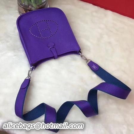 Top Design Hermes Evelyne mini 17cm Messenger Bag Original Calf Leather H1187 purple