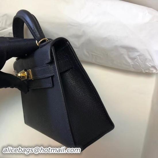 Good Quality Hermes Kelly 20cm Tote Bag Original Leather KL20 black