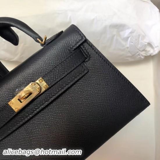 Good Quality Hermes Kelly 20cm Tote Bag Original Leather KL20 black