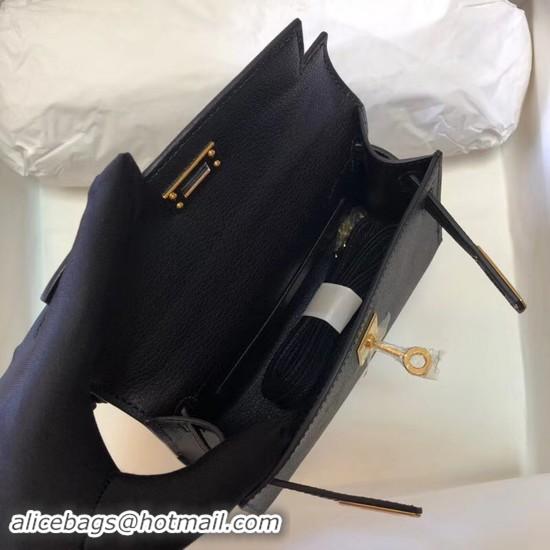 Good Quality Hermes Kelly 20cm Tote Bag Original Leather KL20 black