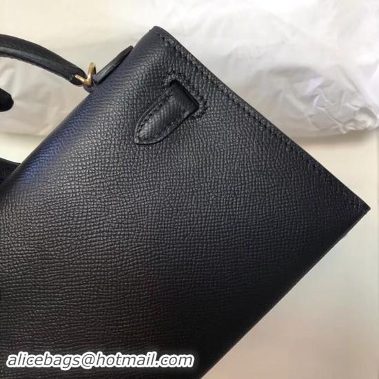 Good Quality Hermes Kelly 20cm Tote Bag Original Leather KL20 black