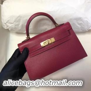 Shop Cheap Hermes Kelly 20cm Tote Bag Original Leather KL20 Fuchsia