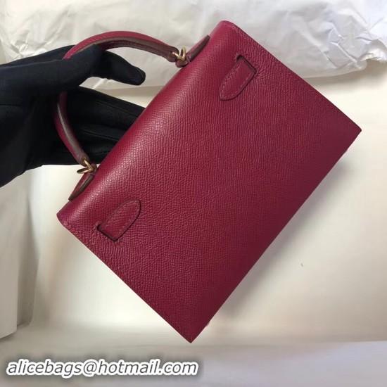 Shop Cheap Hermes Kelly 20cm Tote Bag Original Leather KL20 Fuchsia