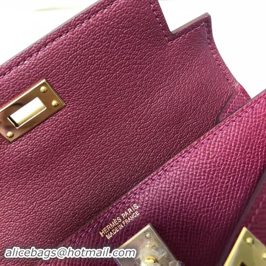 Shop Cheap Hermes Kelly 20cm Tote Bag Original Leather KL20 Fuchsia