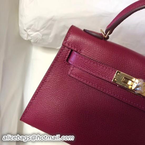 Shop Cheap Hermes Kelly 20cm Tote Bag Original Leather KL20 Fuchsia