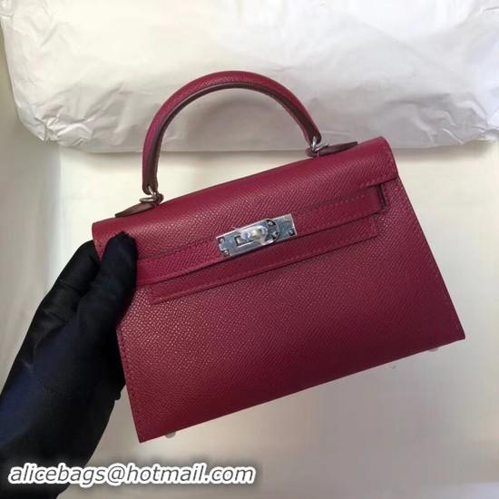 Shop Cheap Hermes Kelly 20cm Tote Bag Original Leather KL20 Fuchsia