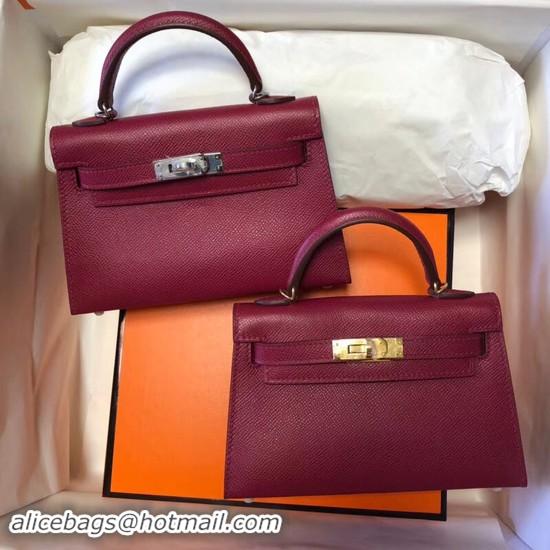 Shop Cheap Hermes Kelly 20cm Tote Bag Original Leather KL20 Fuchsia