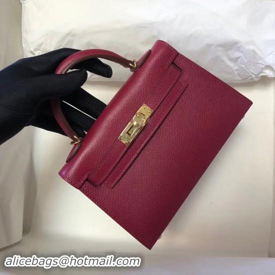 Shop Cheap Hermes Kelly 20cm Tote Bag Original Leather KL20 Fuchsia