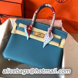 Fashion Hermes Birkin Tote Bag Original Togo Leather BK35 blue