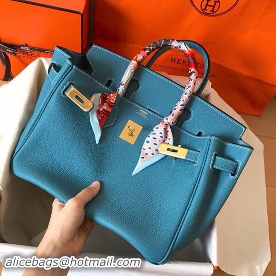 Fashion Hermes Birkin Tote Bag Original Togo Leather BK35 blue