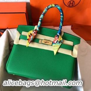 Stylish Hermes Birkin Tote Bag Original Togo Leather BK35 Green