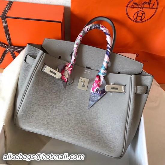 Classic Hot Hermes Birkin Tote Bag Original Togo Leather BK35 Grey