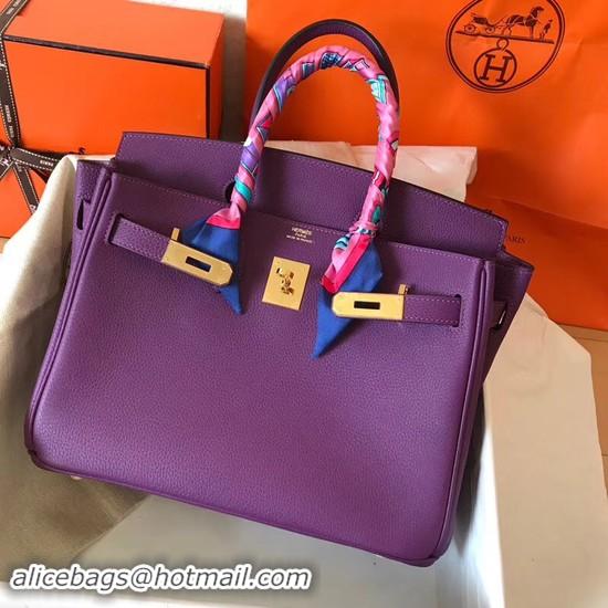 Perfect Hermes Birkin Tote Bag Original Togo Leather BK35 purple