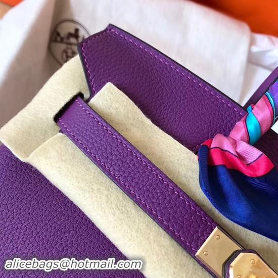 Perfect Hermes Birkin Tote Bag Original Togo Leather BK35 purple