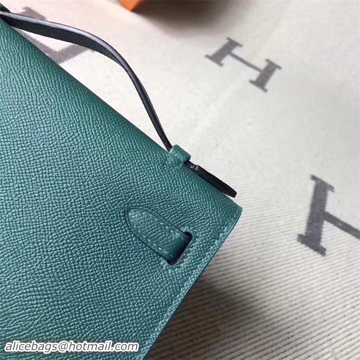 Fashion Hermes Kelly 22CM Tote Bag Original Epsom Leather KL22 Dark Green