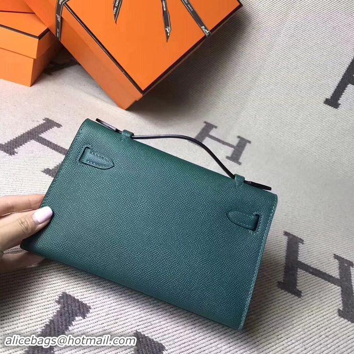 Fashion Hermes Kelly 22CM Tote Bag Original Epsom Leather KL22 Dark Green