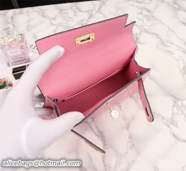 Crafted Hermes Kelly 19cm Tote Bag crocodile Leather KL19 pink