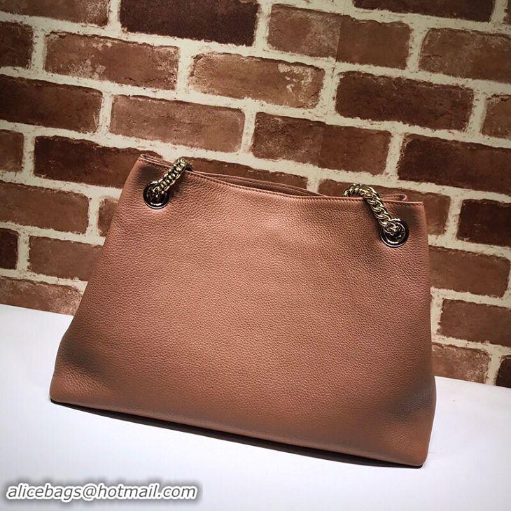 Top Quality Gucci Soho Medium Tote Bag Calfskin Leather 308982 Brown