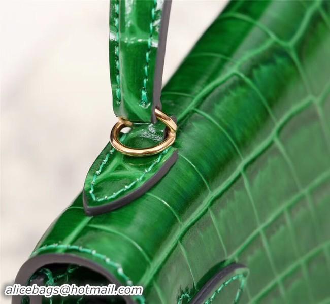 Sophisticated Hermes Kelly 19cm Tote Bag crocodile Leather KL19 green