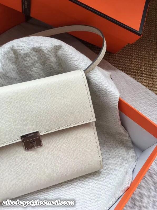 Grade Hermes Clutch Epsom calfskin cross-body bag H0589 white