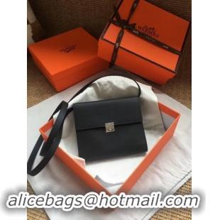 Discount Hermes Clutch Epsom calfskin cross-body bag H0589 black