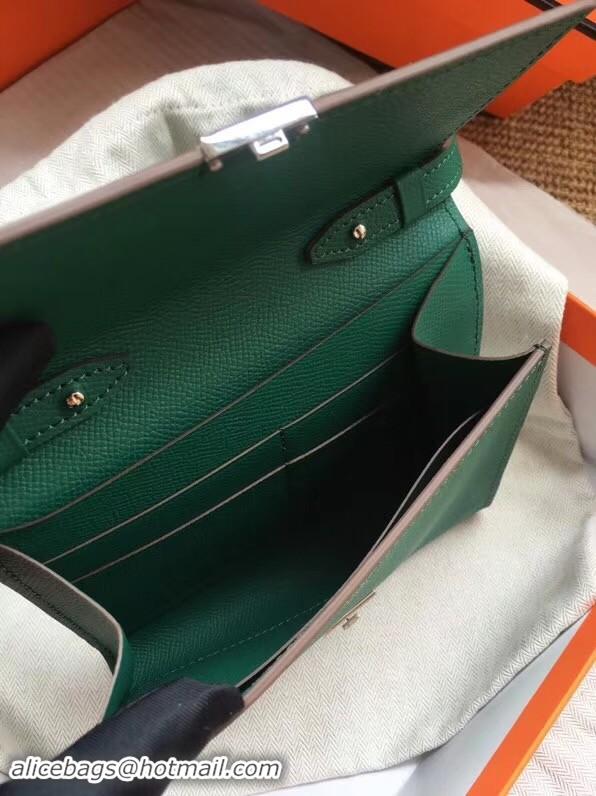 Good Looking Hermes Clutch Epsom calfskin H0589 Green