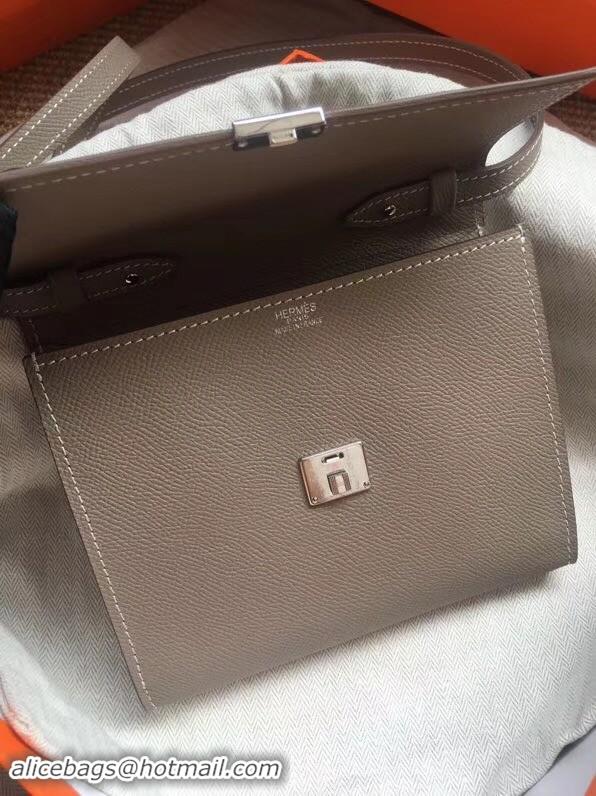 Best Price Hermes Clutch Epsom calfskin H0589 grey