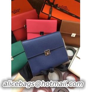 Luxury Hermes Clutch Epsom calfskin H0589 Dark Blue