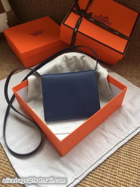 Luxury Hermes Clutch Epsom calfskin H0589 Dark Blue