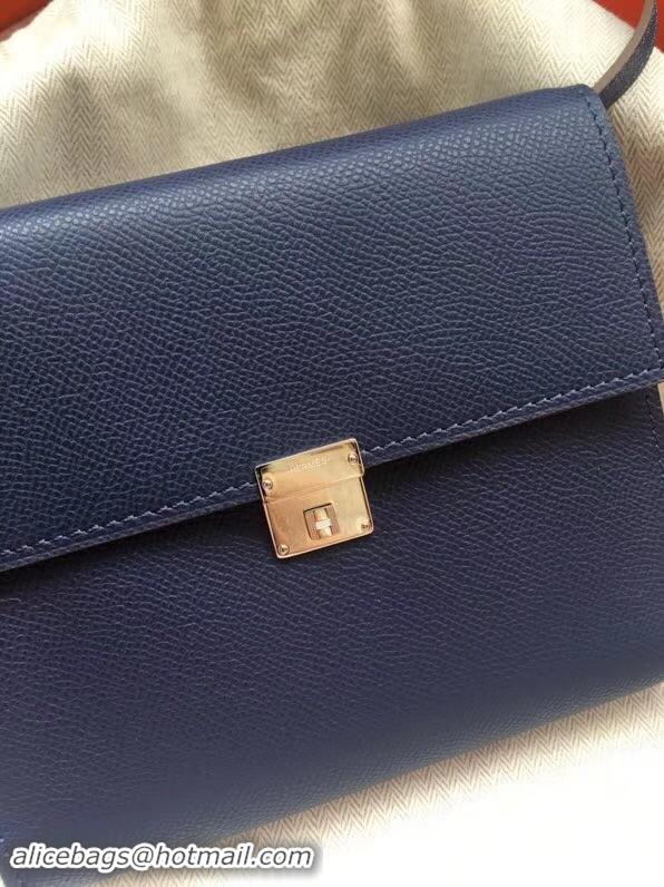 Luxury Hermes Clutch Epsom calfskin H0589 Dark Blue