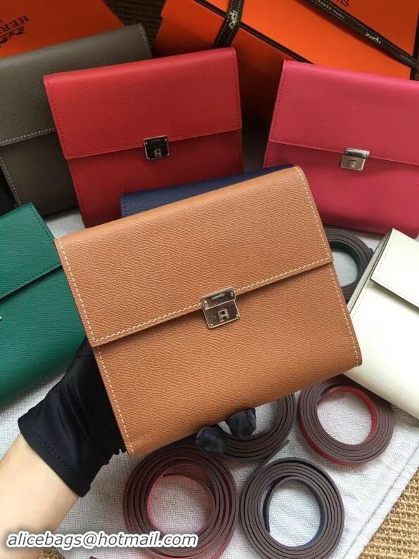 Most Popular Hermes Clutch Epsom calfskin H0589 Brown