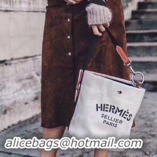 Luxury Hermes H Sac De Pansage Canvas HS18237 White