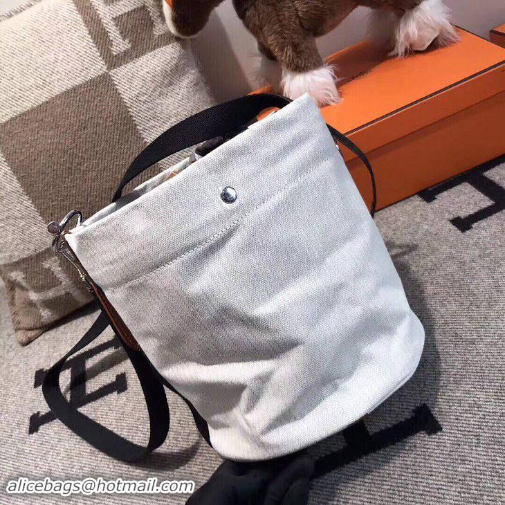 Luxury Hermes H Sac De Pansage Canvas HS18237 White