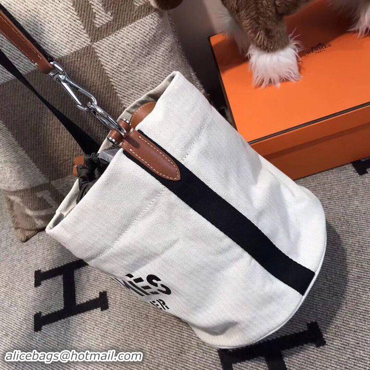 Luxury Hermes H Sac De Pansage Canvas HS18237 White