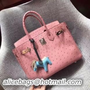 Top Grade Hermes Real ostrich leather birkin bag BK35 pink