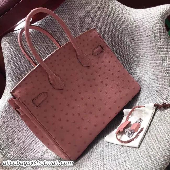 Top Grade Hermes Real ostrich leather birkin bag BK35 pink