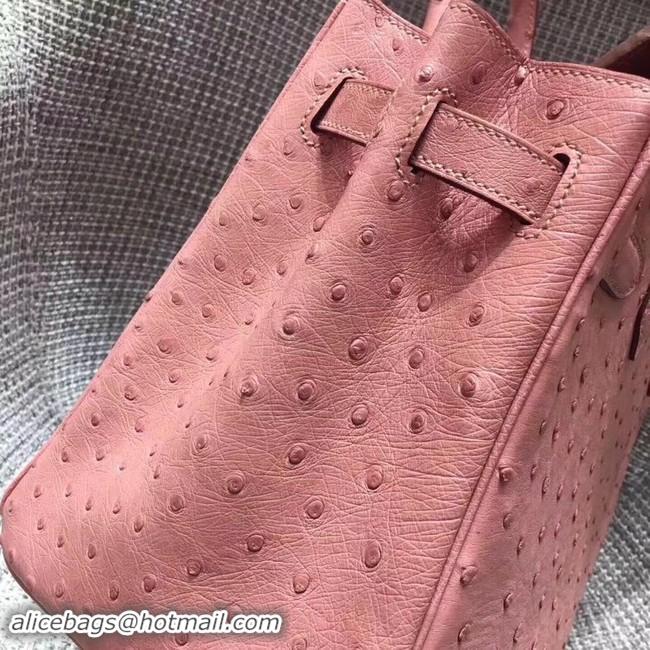 Top Grade Hermes Real ostrich leather birkin bag BK35 pink