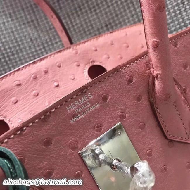 Top Grade Hermes Real ostrich leather birkin bag BK35 pink