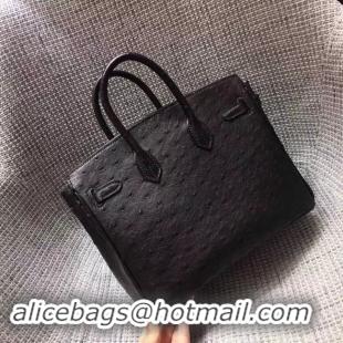 Grade Quality Hermes Real ostrich leather birkin bag BK35 black