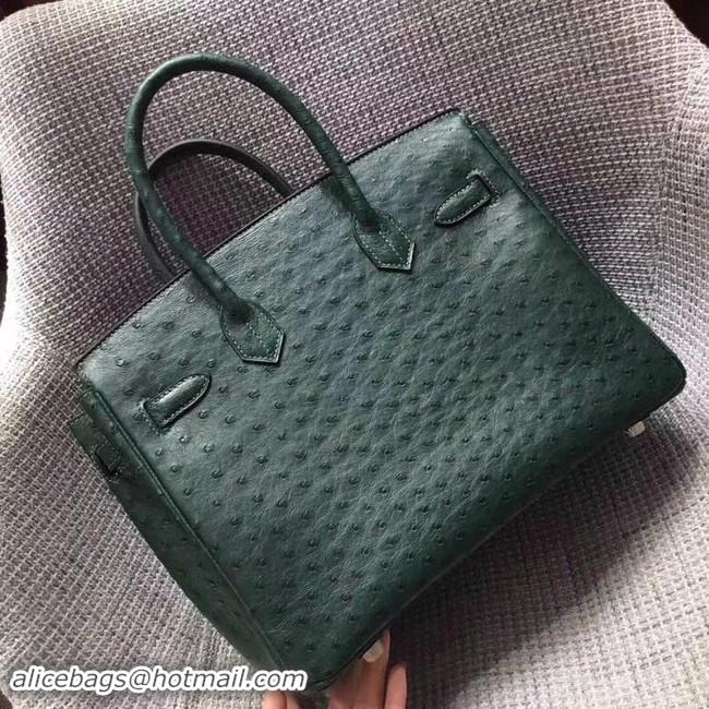 Luxury Product Hermes Real ostrich leather birkin bag BK35 green