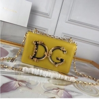 Lowest Price Dolce & Gabbana Original Leather Shoulder Bag BB6315 Yellow