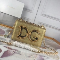 Top Grade Dolce & Gabbana Original Leather Shoulder Bag BB6315 Gold