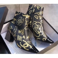 Best Grade Chanel Printed Lambskin and Patent Calfskin Ankle Boots G35073 2019