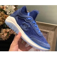 Low Price Chanel Fabric Suede Calfskin and TPU Sneakers G35202 Blue 2019