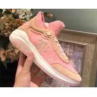 Luxury Chanel Fabric Suede Calfskin and TPU Sneakers G35202 Pink 2019