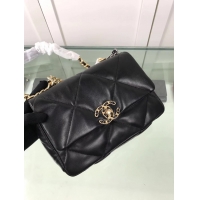 Top Quality Chanel 19 Small Leather Flap Bag AS1160 Black 2019