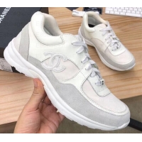 Discount Chanel CC Logo Leather Sneakers G34360 24