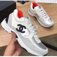 Grade Chanel CC Logo Leather Sneakers G34360 25